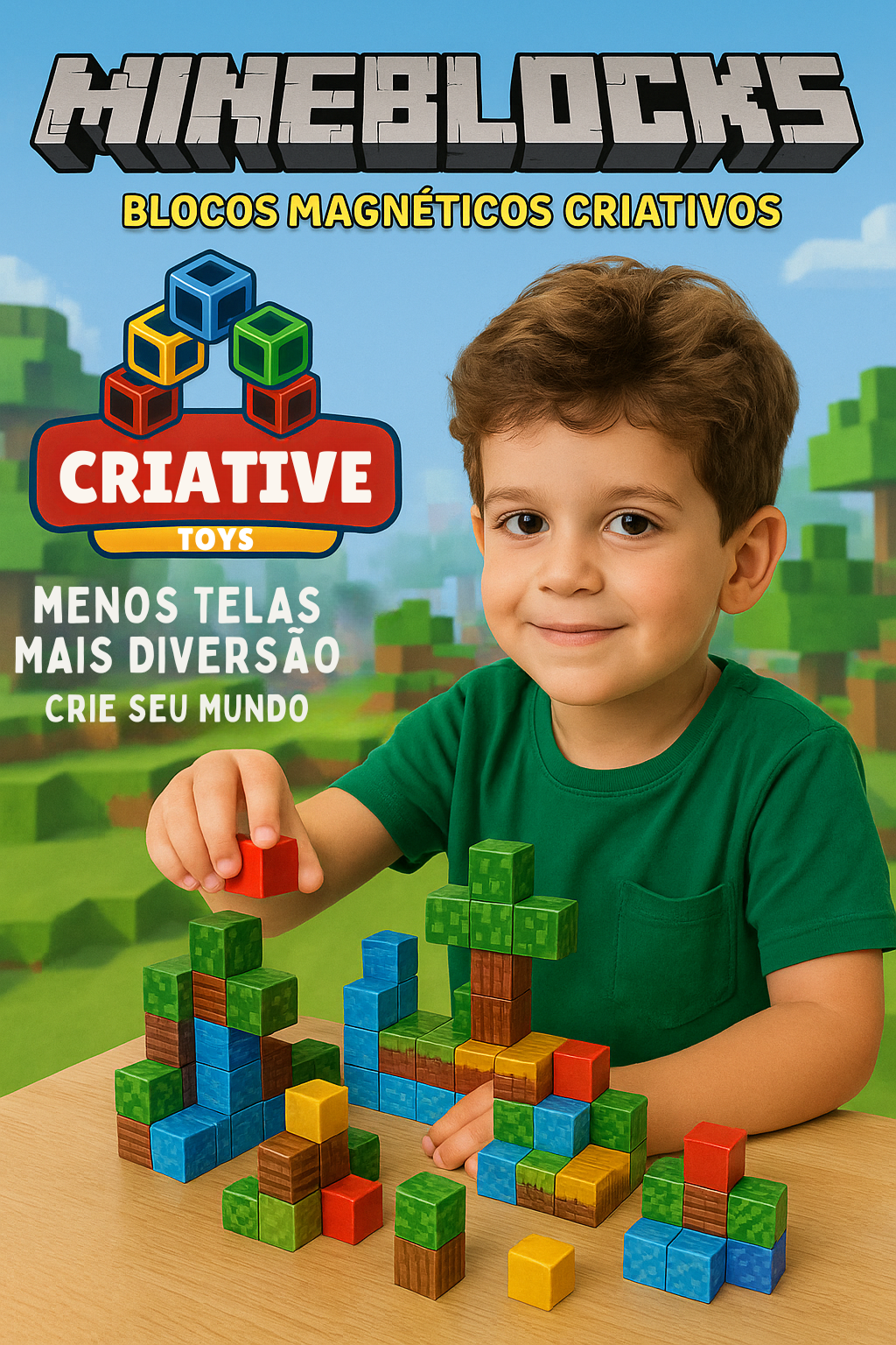 MINEBLOCKS  75 PEÇAS + 2 BONECOS