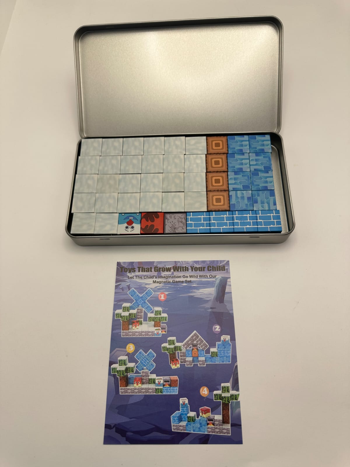 MINEBLOCKS 64 PEÇAS+ 1 BONECO +CAIXA PORTÁTIL