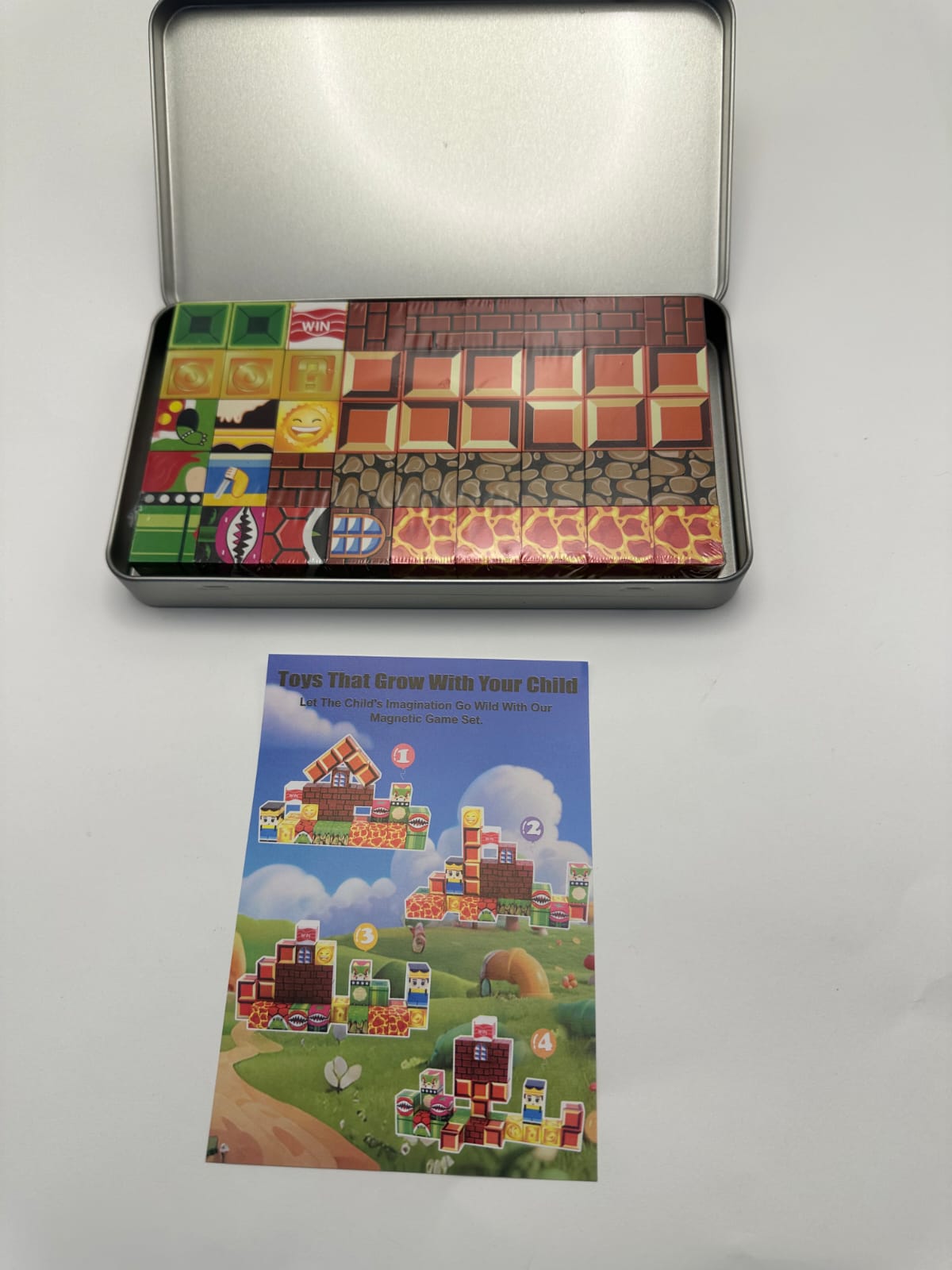 MINEBLOCKS 64 PEÇAS+ 1 BONECO +CAIXA PORTÁTIL